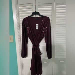 INC International Concepts Plum Sequin Dress